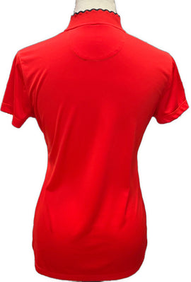 New Greg Norman Women's Red Golf Polo w/Navy Trim Size S MSP$79 - 0