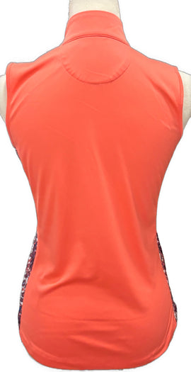 Greg Norman Coral & Paisley Print Sleeveless Golf Top Size S MSP$79 - 0