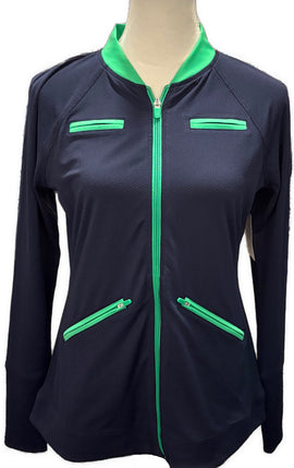 Jofit Women's Navy w/Green Posh Full-Zip Jacket Size S MSP$100