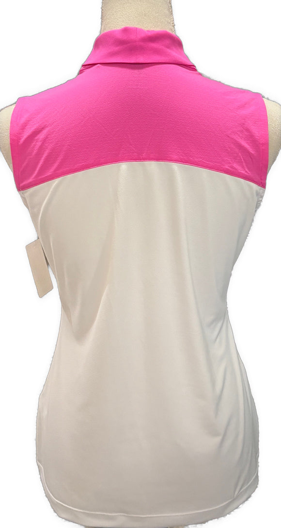 EP NY White & Pink Sleeveless Golf Polo Size S MSP$84