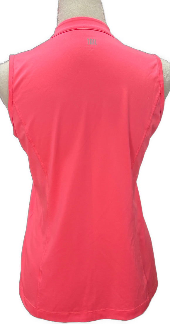Tail Activewear Bright Coral Sleeveless Golf Top Size S MSP$90