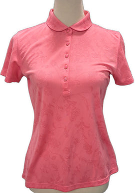 Greg Norman Women's Salmon Jacquard Golf Polo Size S MSP$79