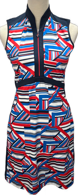 Greg Norman Geometric Print Sleeveless Golf Dress Size S MSP$120