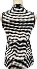 Tail Women's Black & White Stripe Jacquard Sleeveless Golf Polo Size S MSP$90-2