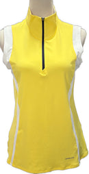 Annika by Cutter & Buck Yellow Sleeveless 1/2 Zip Golf Polo Size S-1