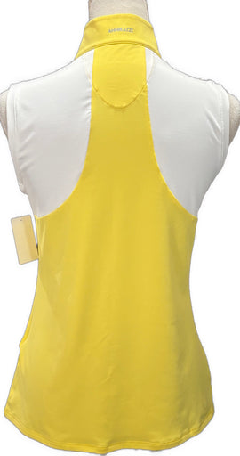 Annika by Cutter & Buck Yellow Sleeveless 1/2 Zip Golf Polo Size S - 0