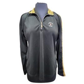 Greg Norman Women's Black & Leopard Print Pullover w/ Logo Size L