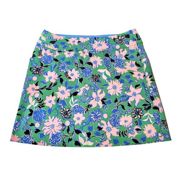 New Lilly Pulitzer Luxletic Green Floral Monica Skort Size 10 MSP$98