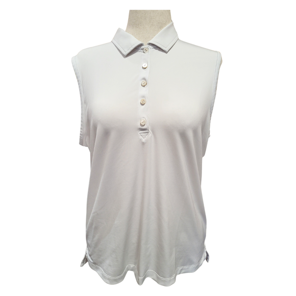 Peter Millar Women's White Sleevless Golf Polo Size XL