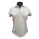 Adidas Women's Clima Cool White Striped Polo Size m-1