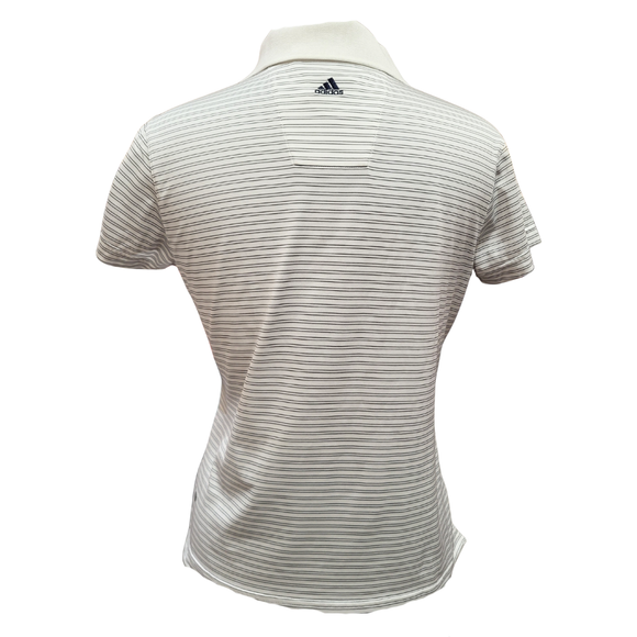 Adidas Women's Clima Cool White Striped Polo Size m