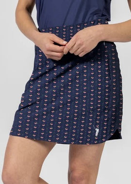 New William Murray Navy Cocktail Spinner Skirt Size L MSP$88