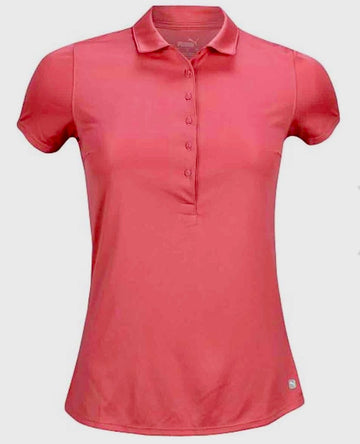 New Puma Women's Rotation Short Sleeve Golf Polo - Rapture Rose MSP$50