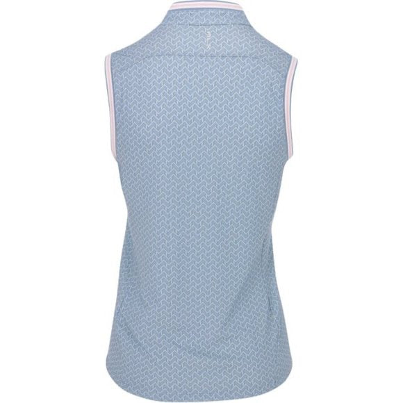 Ralph Lauren RLX Women's Sleeveless Airflow Chevron Print Golf Polo Size L MSP$98