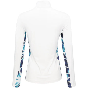 New Lohla Sport White Desiree Long Sleeve Zip Mock Golf Top Size L MSP$140 - 0