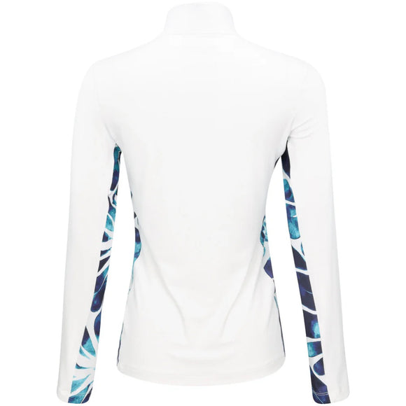 New Lohla Sport White Desiree Long Sleeve Zip Mock Golf Top Size L MSP$140