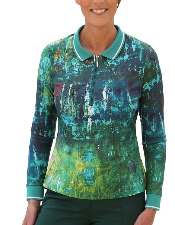 New Famara Women's Long Sleeve Art Top Size S MSP$99