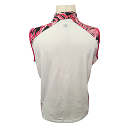 Tail Magenta, White & Black Floral Print Funnel Polo Size XL MSP $89 - 0