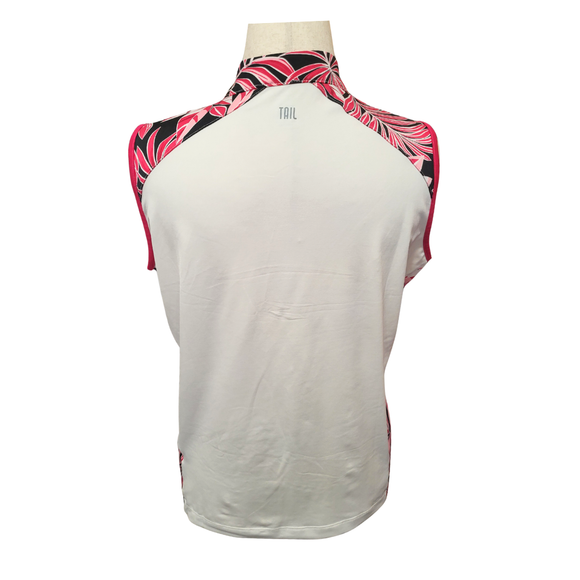 Tail Magenta, White & Black Floral Print Funnel Polo Size XL MSP $89