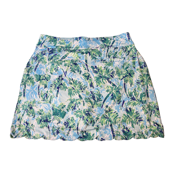 Coral Bay Blue & Green Palm Tree Print Golf Skort Size L