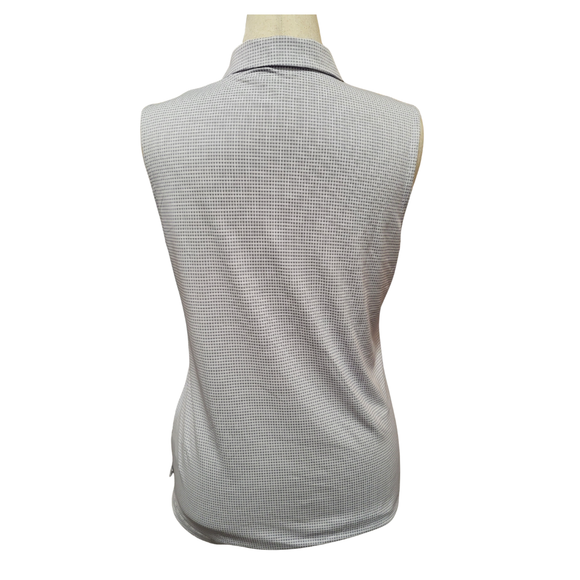 New Puma Women's Lavender Checker Sleeveless Golf Polo Size XL MSP$55