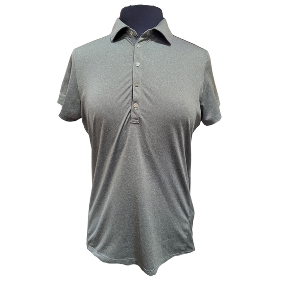 Ralph Lauren RLX Women's Gray Heather Snap Golf Polo Size M MSP$108