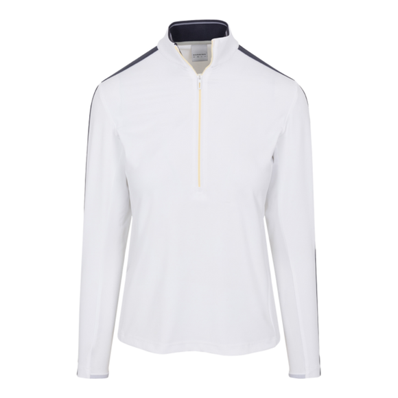 New Dunning Gabrielle Interlock Performance Quarter - White Zip Size M MSP $108