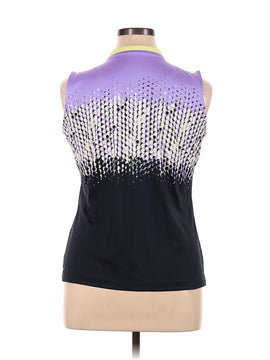 Tail Purple & Black Print Sleeveless Golf Top Size L - 0