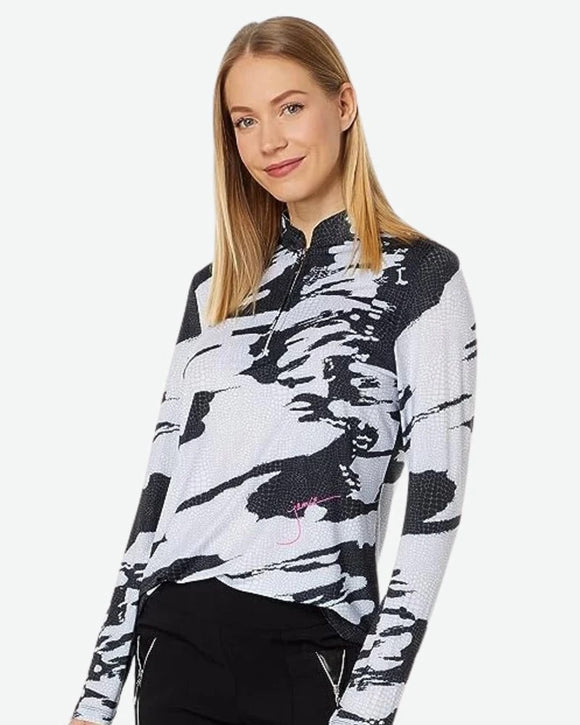 Jamie Sadock Women's Sunsense Snakeskin Long Sleeve Golf Top Size L MSP$98