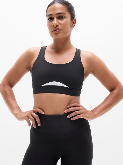 New Athleta Black Interval Colorblock Bra Size S MSP$55