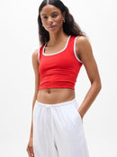 New Athleta Renew Seamless Novelty Tipped Top - Red Size M MSP$45-1