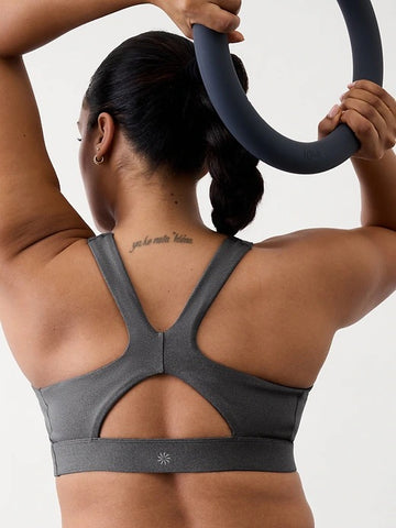 New Athleta Interval Bra  - Black Heather D-DD Cups MSP$49 - 0