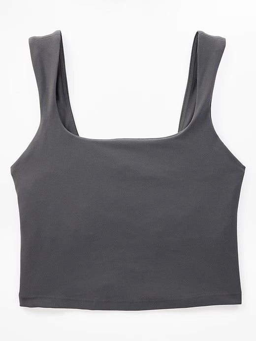 New Athleta Transcend Square Neck Crop Bra -Shadow MSP$55