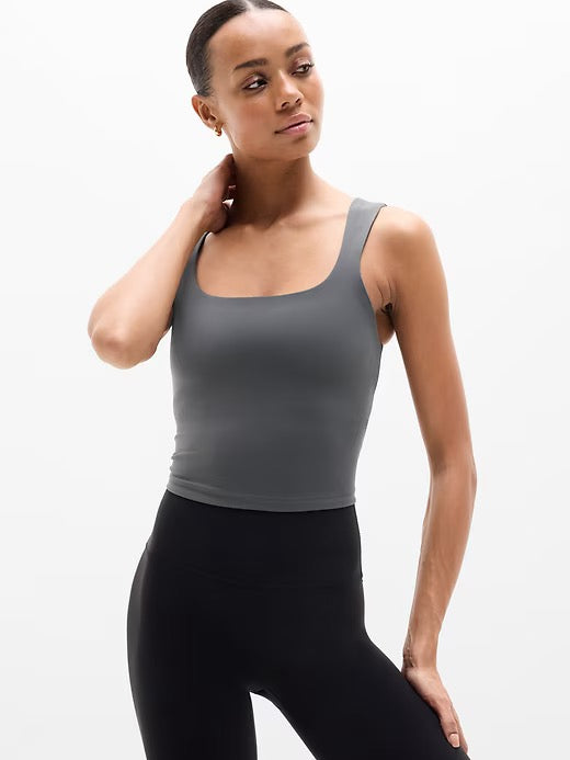 New Athleta Transcend Square Neck Crop Bra -Shadow MSP$55