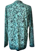 Sport Haley Teal & Back Snakeskin Print Long Sleeve Golf Top Size XL-2