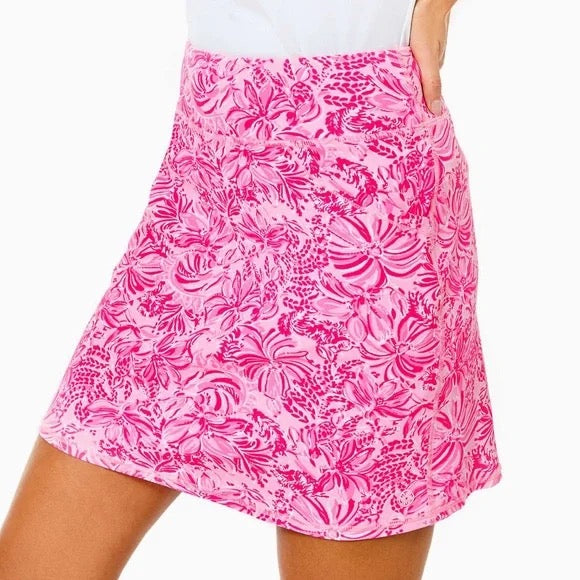 Lilly Pulitzer Luxletic Maryana Golf Skort Pink Blossom Foxy Llama Size S MSP$98