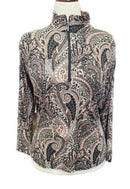 Corsican Golf Women’s Black & Brown Paisley Print Pullover Size XL MSP$96-1