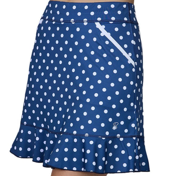 Sofibella Navy & White Polka Dot Golf Skort Size L MSP$84