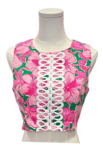 Lilly Pulitzer Hibiscus Kiss Crop Top Size 2