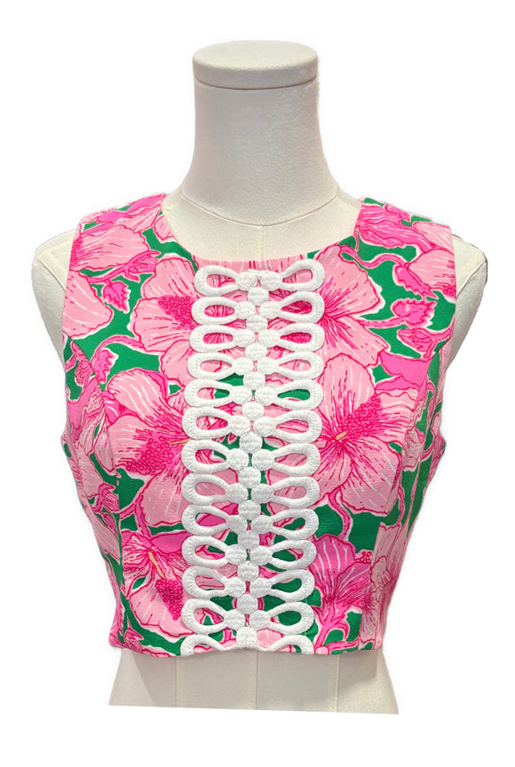 Lilly Pulitzer Hibiscus Kiss Crop Top Size 2