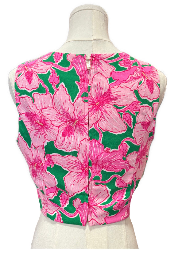 Lilly Pulitzer Hibiscus Kiss Crop Top Size 2