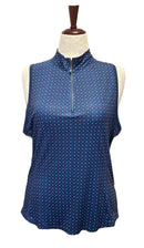 1764 Signature Women's VIenna Navy Print Sleeveless Golf Polo Size XL MSP$74-3