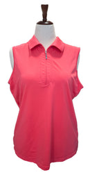 Jofit Women's Pink Cutaway Sleeveless Golf Polo Size XL MSP$90-1