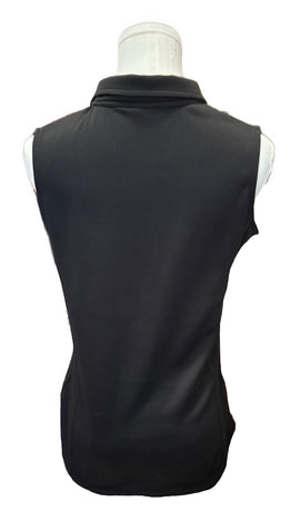 Daily Sports Black Sleeveless Mesh Mock Top Size S - 0