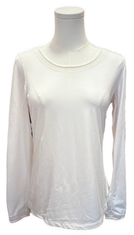 Golftini White Long Sleeve Workout Tee w. Mesh Size S MSP $148