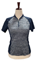 Adidas Golf Navy Heather Colorblock Short Sleeve Golf Top Size S-1