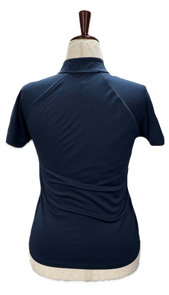 Adidas Golf Navy Heather Colorblock Short Sleeve Golf Top Size S
