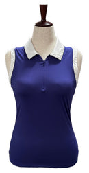 Tommy Bahama Golf Indigo & White Sleeveless Top Size M-1