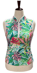 Sigrid Olsen Tropical Foliage Sleeveless Top Size M-1