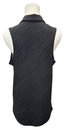 Nike Dri-Fit Diagonal Curved Dotted Black & White Sleeveless Polo Size M-2